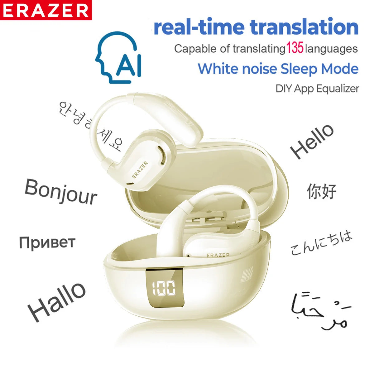 ERAZER XT66PRO Bluetooth Earbuds with AI Translator