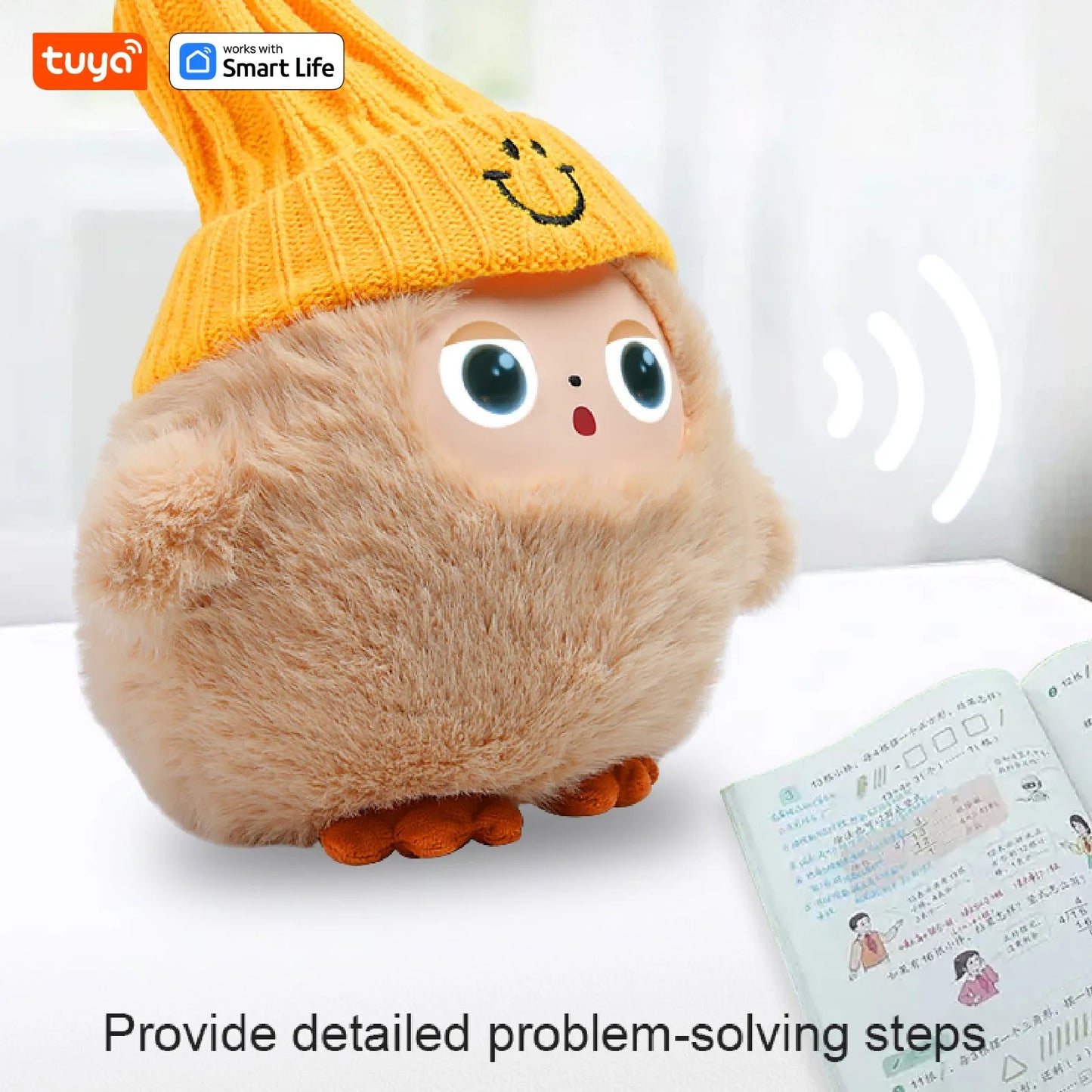 AI Plush Toy W/Smart Voice&LED Eyes,Interactive Companion for Kid/AdultGift-ReadyRechargeable E-Pet open up fun life W/Tuya App