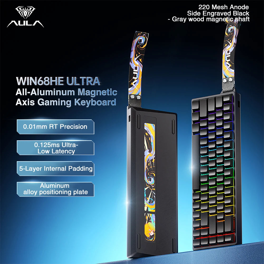AULA WIN68HE Ultra Gaming Keyboard Full CNC Aluminum Case Rapid Trigger 8K Return Esports High-end Custom Version