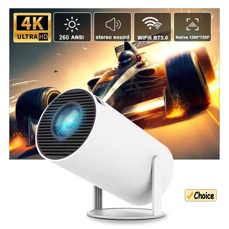 4K Smart Projector - WiFi6 290ANSI 1080P Home Cinema & Outdoor