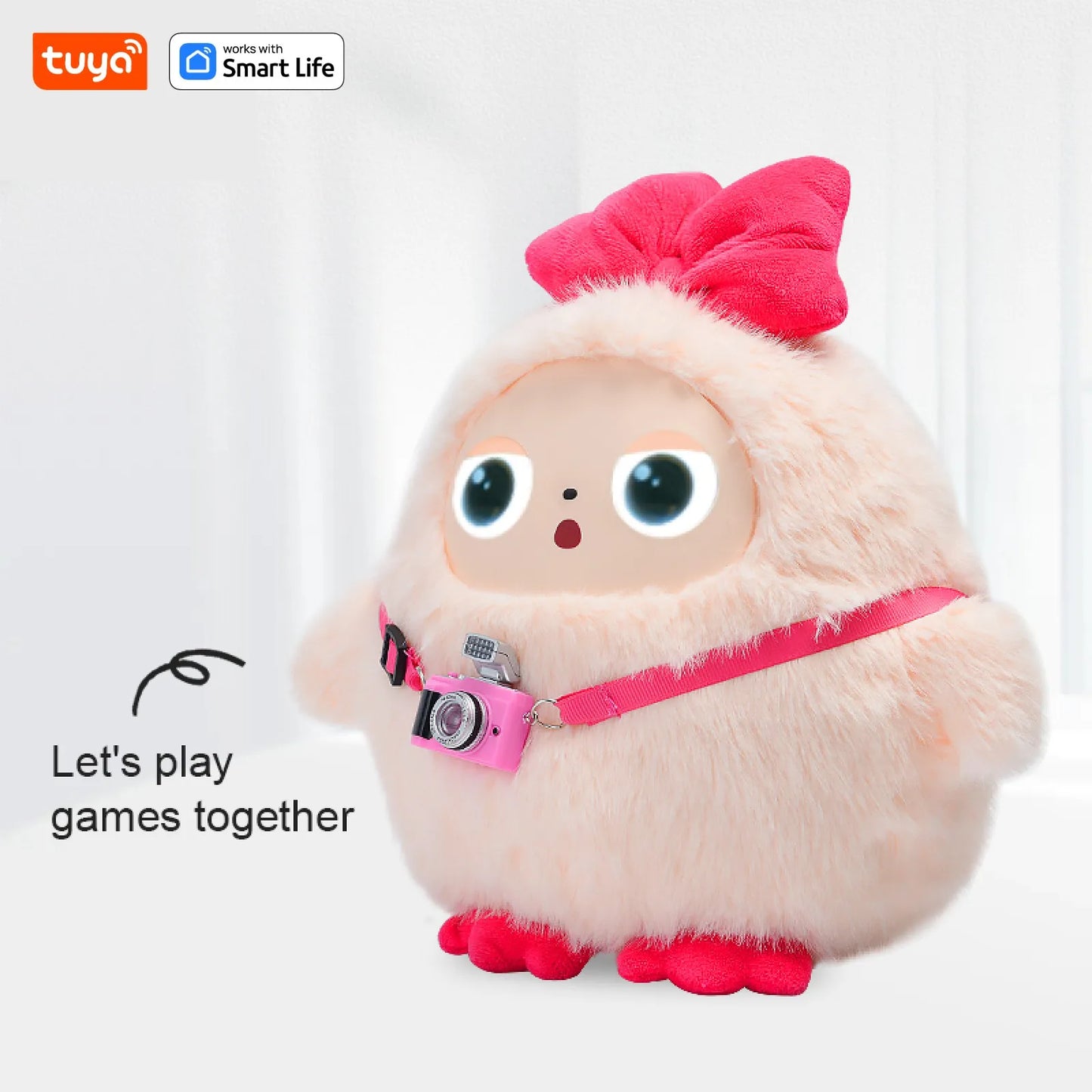 AI Plush Toy W/Smart Voice&LED Eyes,Interactive Companion for Kid/AdultGift-ReadyRechargeable E-Pet open up fun life W/Tuya App