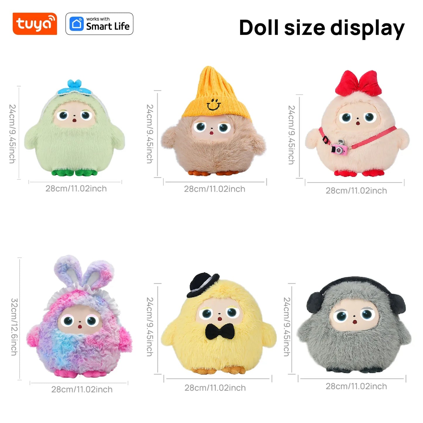 AI Plush Toy W/Smart Voice&LED Eyes,Interactive Companion for Kid/AdultGift-ReadyRechargeable E-Pet open up fun life W/Tuya App
