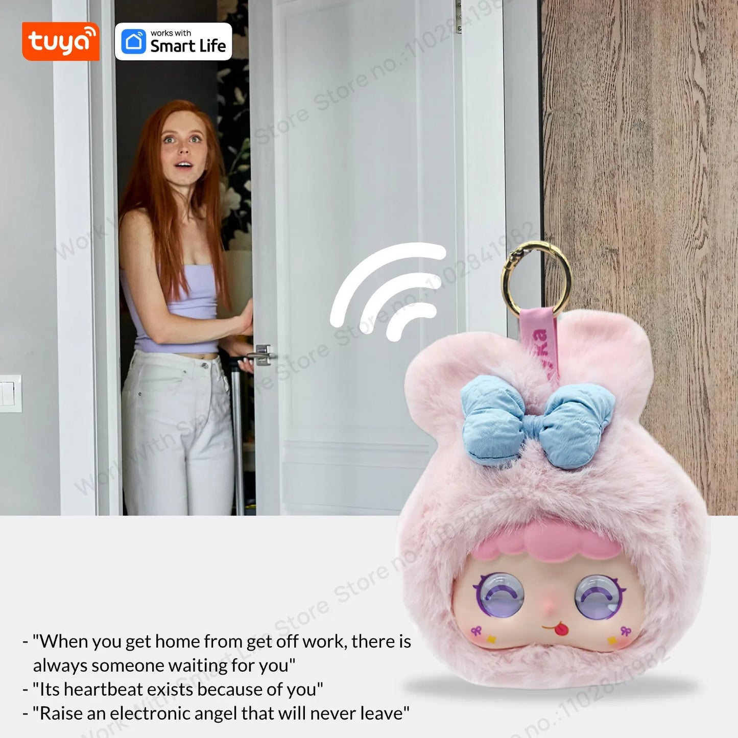 Tuya Smart AI Plush Robot w/LED Eyes & Voice Control,Interactive Smart Toy USB Rechargeable Companion for Kids Gifts/Smart Home