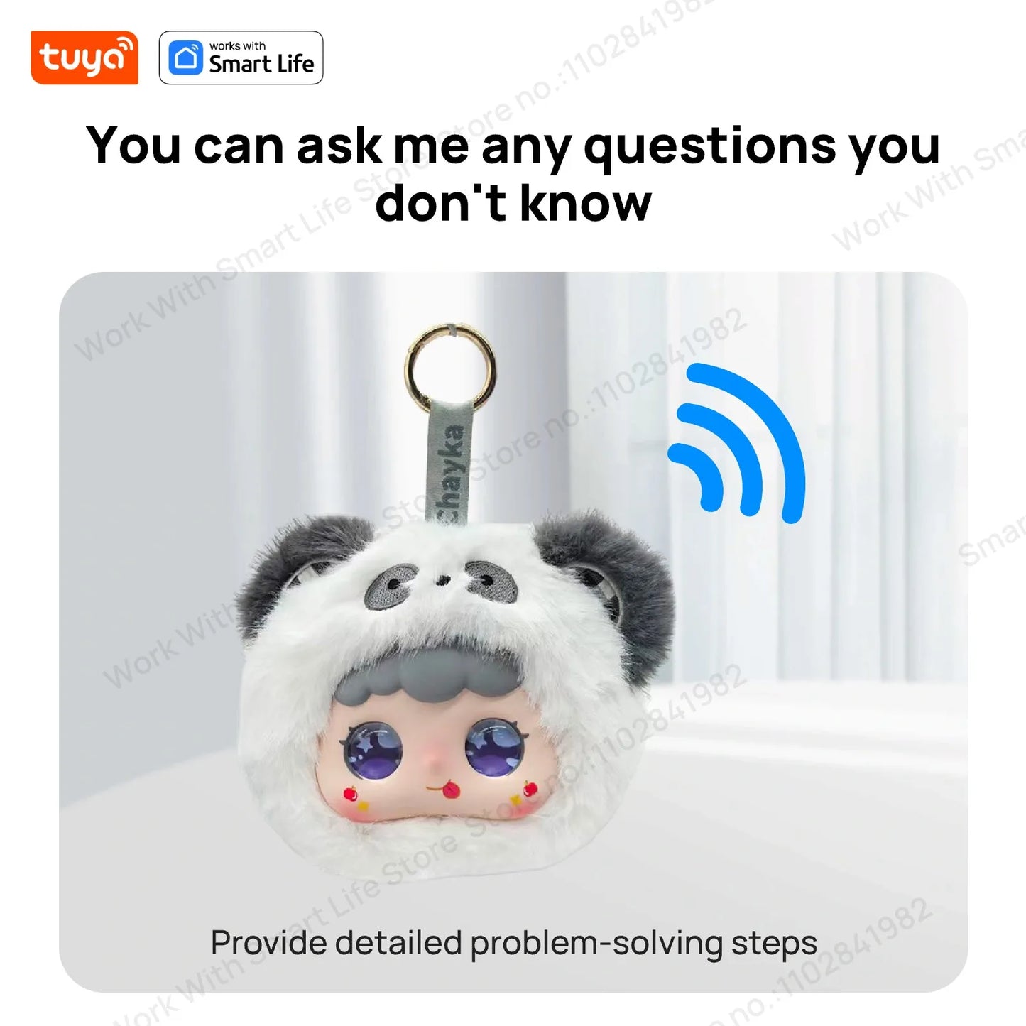 Tuya Smart AI Plush Robot w/LED Eyes & Voice Control,Interactive Smart Toy USB Rechargeable Companion for Kids Gifts/Smart Home