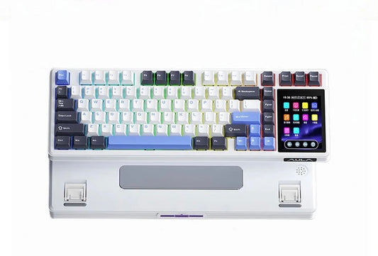AULA L99 Intelligent Screen Mechanical Keyboard Bluetooth Wireless Tri-mode Night Gaming Laptop Keyboard 8000mAh Raindrop Switch