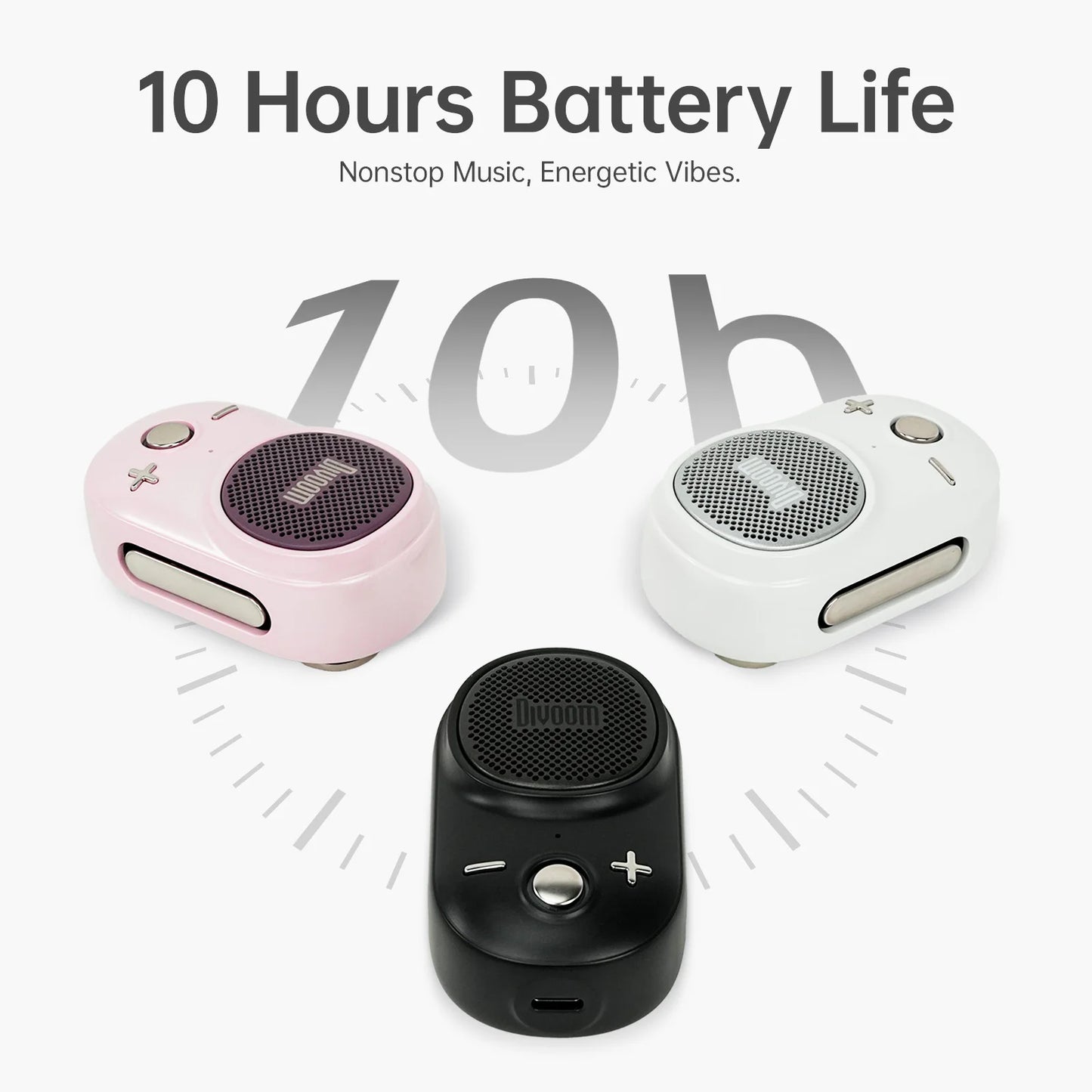 Divoom Itour-S Portable Bluetooth Speaker Wearable IP67 Waterproof Camp Small Speaker Built-in Strap Clip-on Design 10H Playtime