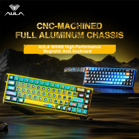 AULA WIN68HE Ultra Gaming Keyboard Full CNC Aluminum Case Rapid Trigger 8K Return Esports High-end Custom Version