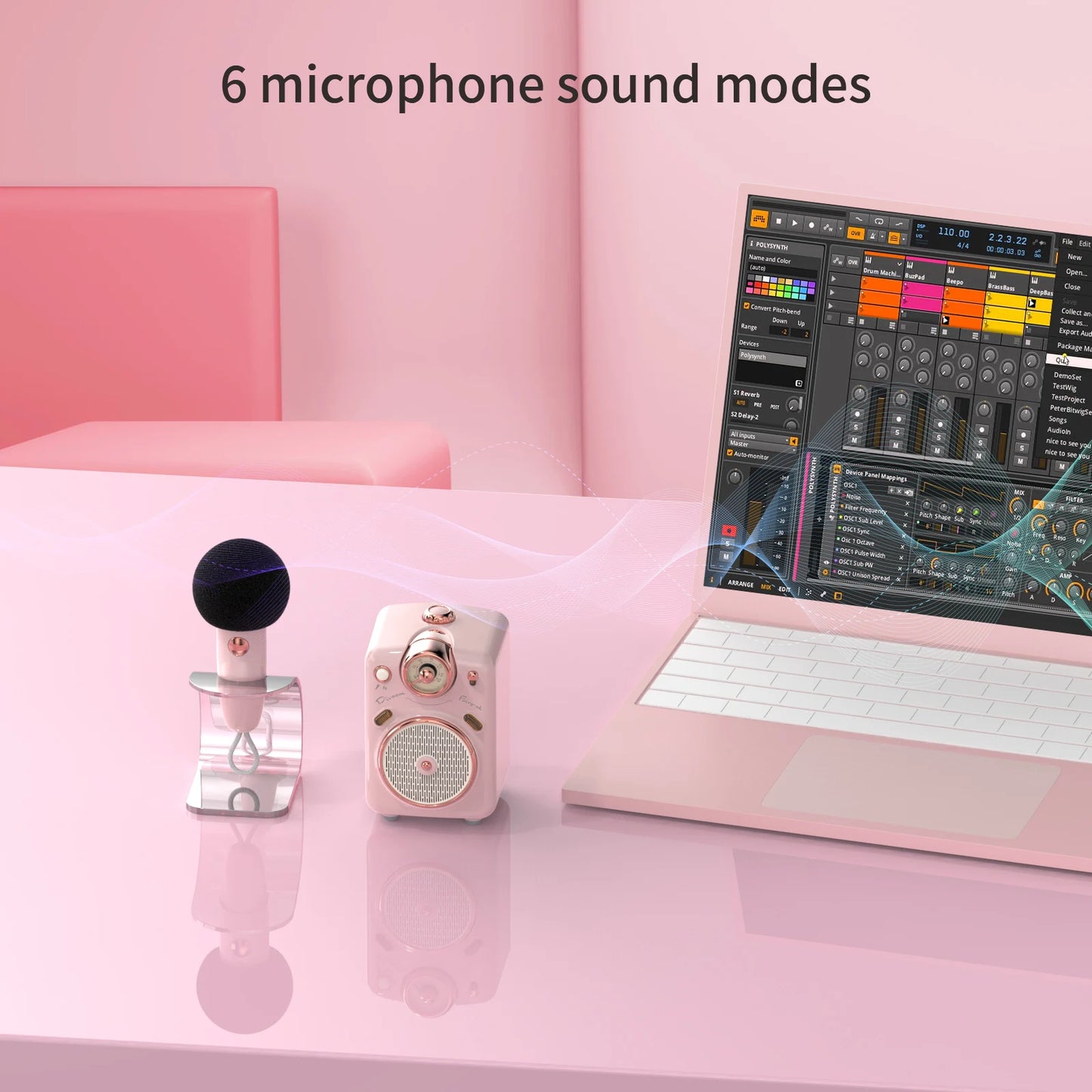 Divoom Fairy-OK Portable Bluetooth Speaker with Microphone Karaoke Function with Voice Change, FM Radio, TF Card