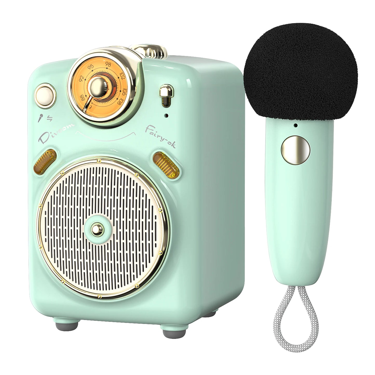 Divoom Fairy-OK Portable Bluetooth Speaker with Microphone Karaoke Function with Voice Change, FM Radio, TF Card