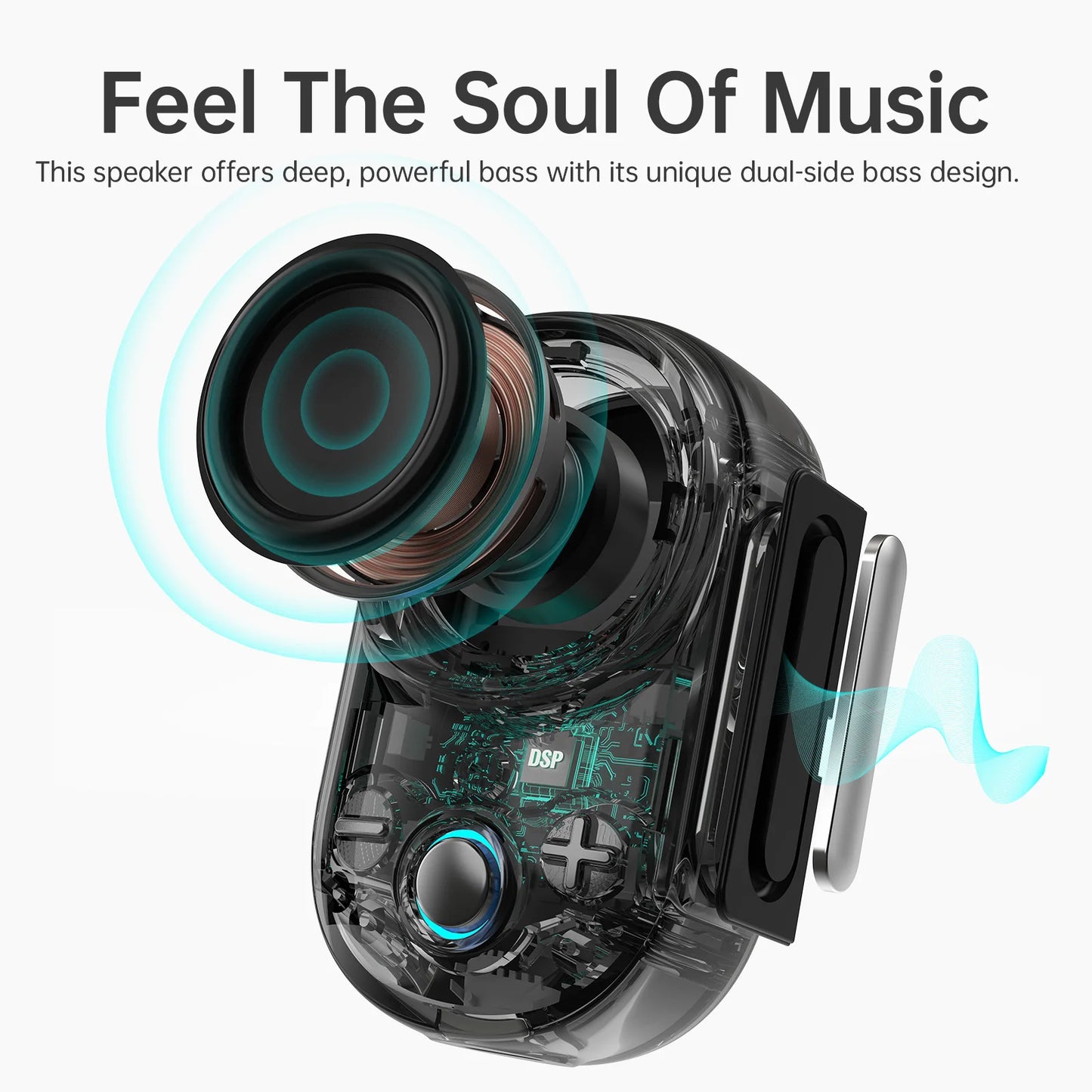 Divoom Itour-S Portable Bluetooth Speaker Wearable IP67 Waterproof Camp Small Speaker Built-in Strap Clip-on Design 10H Playtime